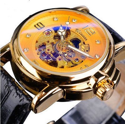 Rhinestone Hollow Mechanical Waterproof Automatic Mechanical Watch