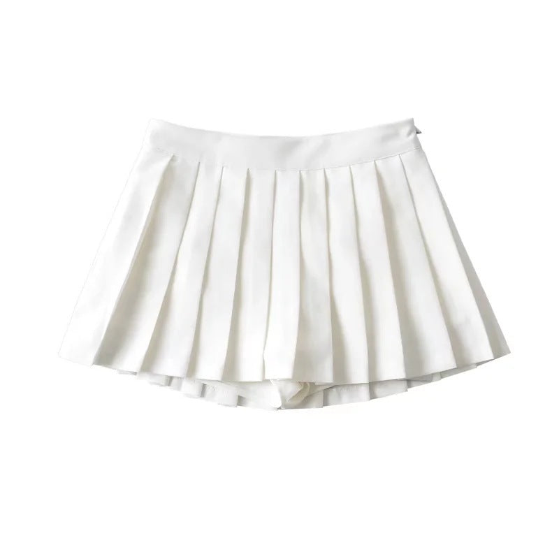 Girl's Pleated Skirt Women's Summer Short Skirt Korean Style High Waist Suit Draping Anti-exposure A- Line Skirt