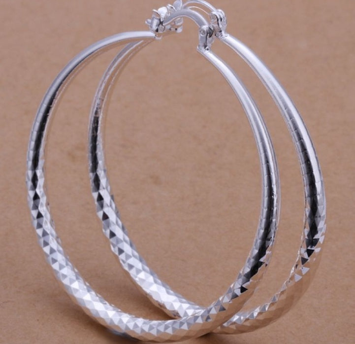 925 Silver Exaggerated Large Hoop Earrings Hoop Earrings