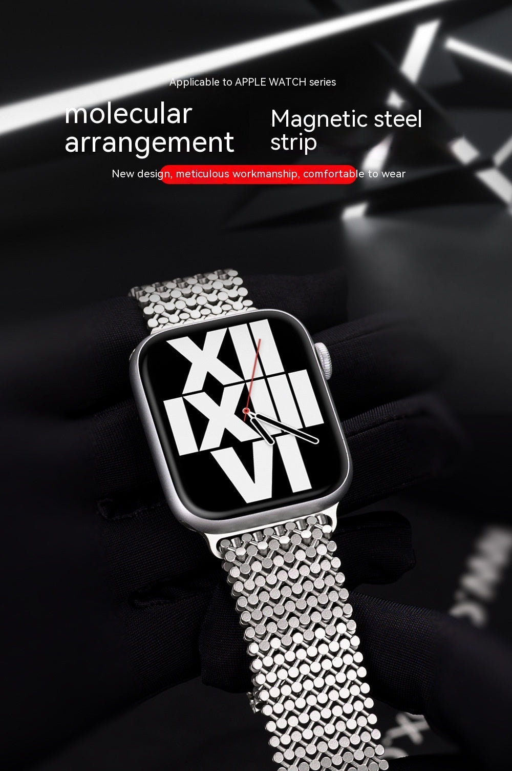 Watch Strap Stainless Steel Loop Magnetic Metal