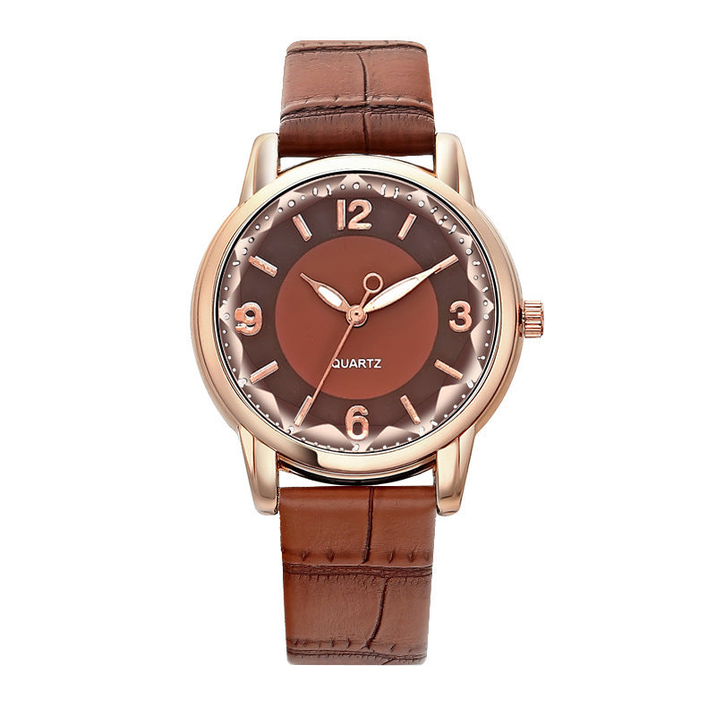 Women's Two-tone Dial Belt Quartz Watch