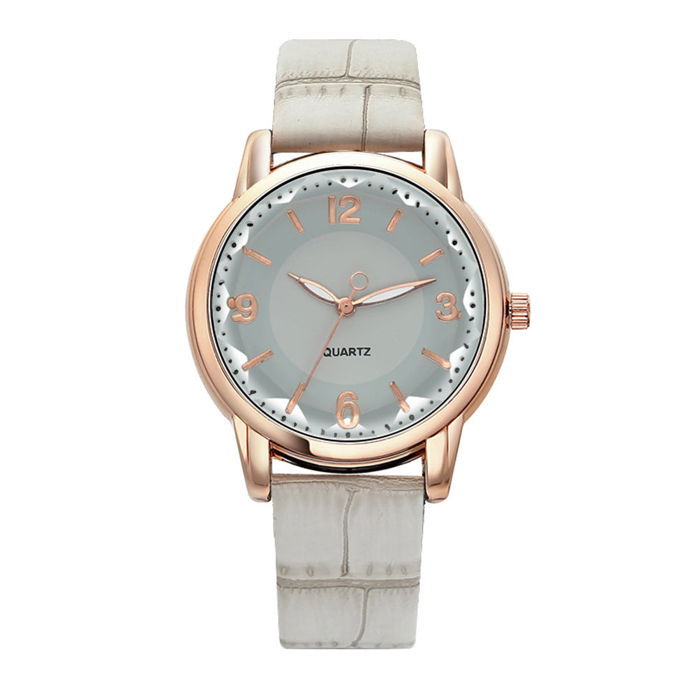 Women's Two-tone Dial Belt Quartz Watch