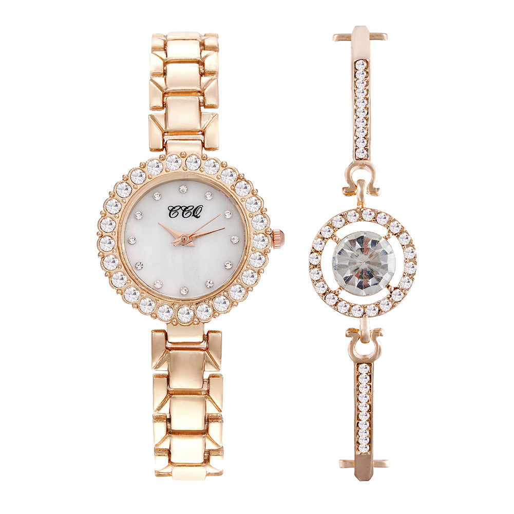 Women's Fashion Diamond Bracelet Watch Suit