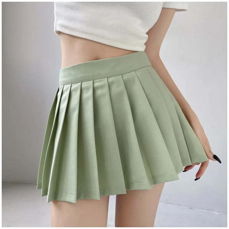 Girl's Pleated Skirt Women's Summer Short Skirt Korean Style High Waist Suit Draping Anti-exposure A- Line Skirt