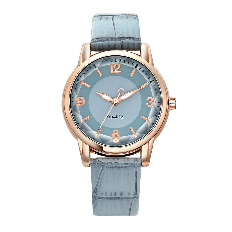 Women's Two-tone Dial Belt Quartz Watch