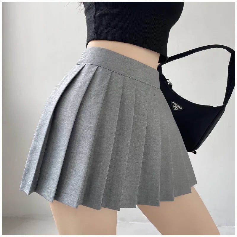 Girl's Pleated Skirt Women's Summer Short Skirt Korean Style High Waist Suit Draping Anti-exposure A- Line Skirt