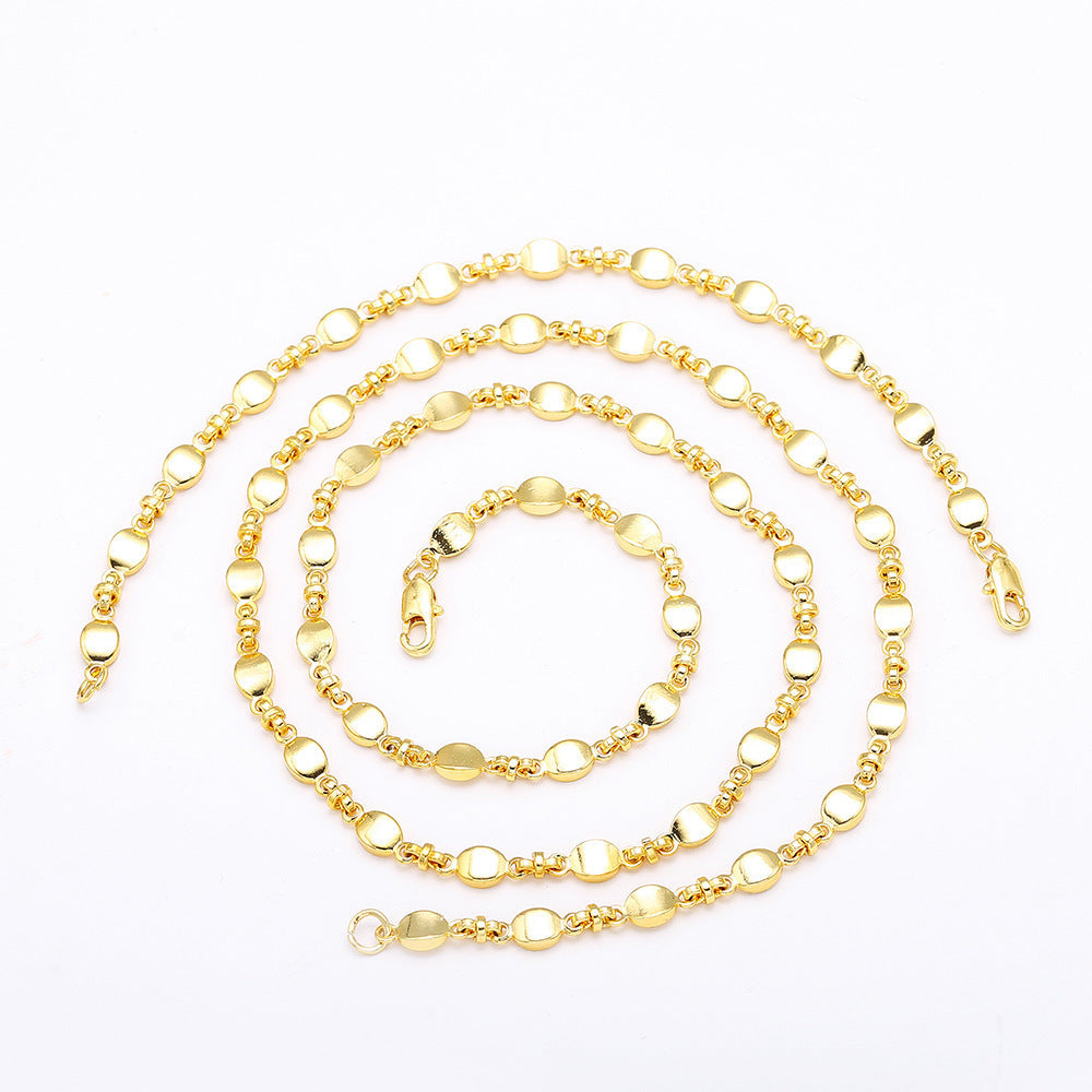 18K Gold Plated Bracelet Simple Fashion Ingot Necklace For Women