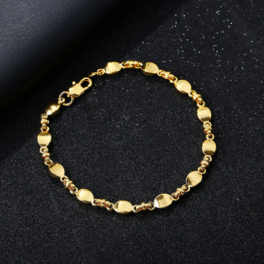 18K Gold Plated Bracelet Simple Fashion Ingot Necklace For Women