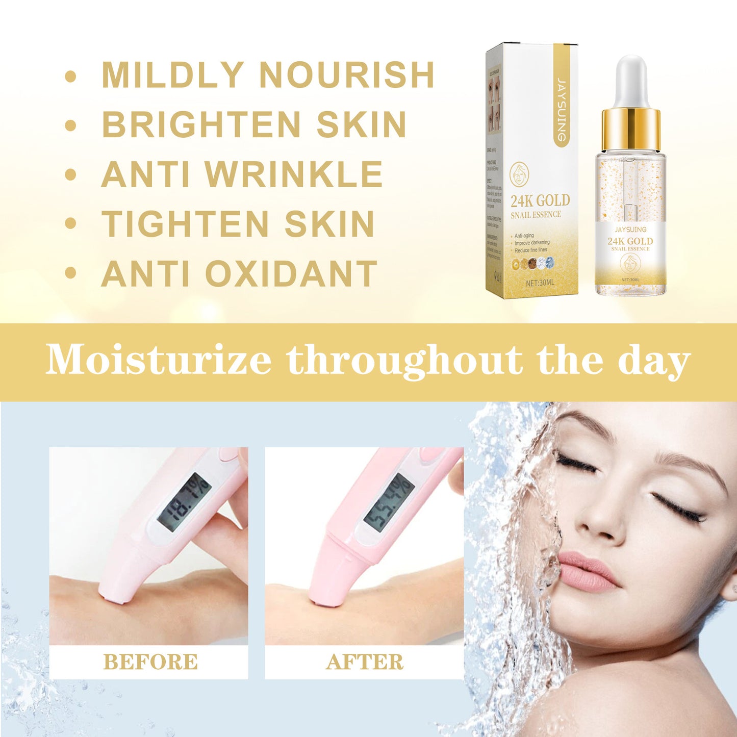 24K Gold Facial Hydrating And Fading Wrinkles