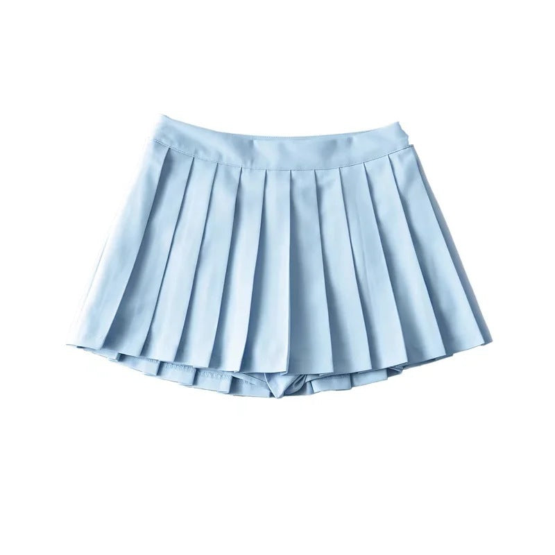 Girl's Pleated Skirt Women's Summer Short Skirt Korean Style High Waist Suit Draping Anti-exposure A- Line Skirt