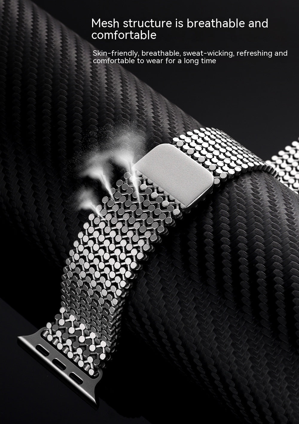 Watch Strap Stainless Steel Loop Magnetic Metal